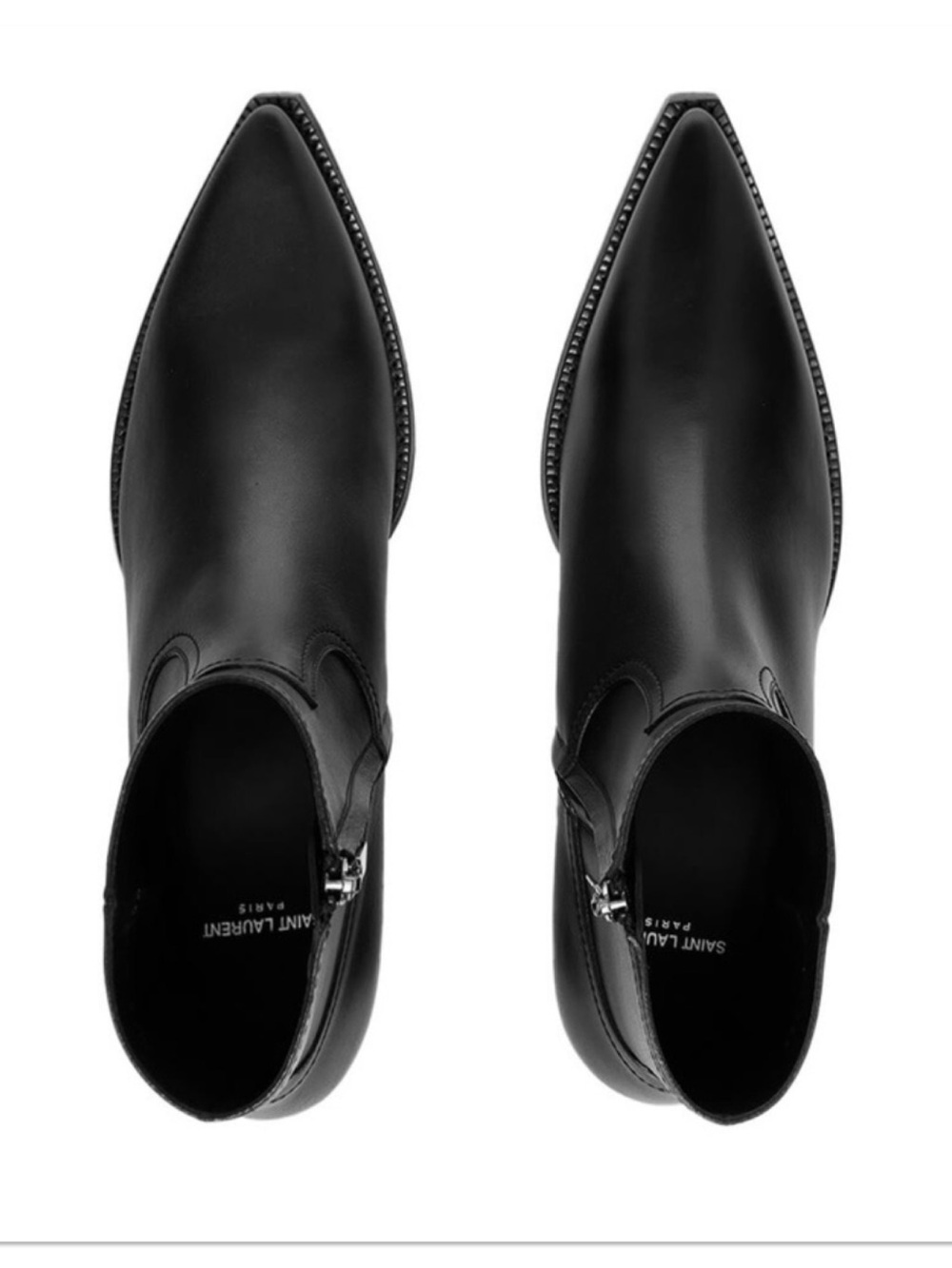 Saint Laurent Black Leather Ankle Boots EU 38/W 7 1/2 / M 6 - Picture 10 of 10